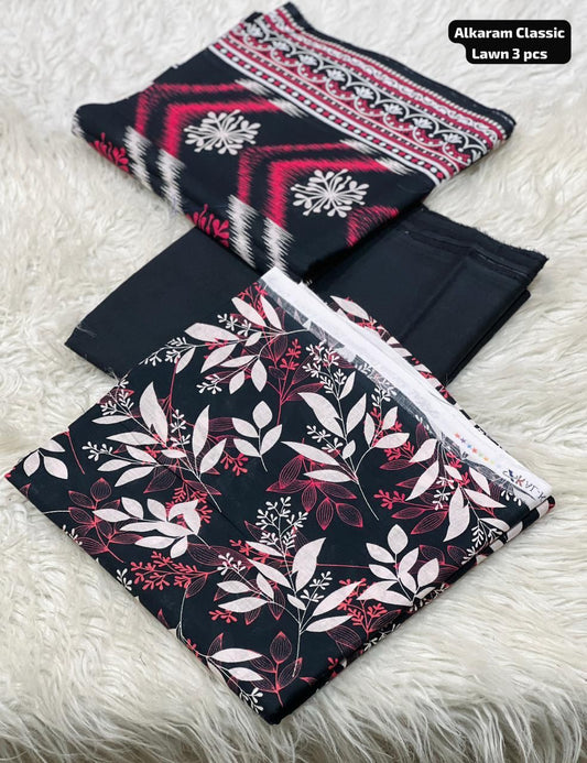 3 PC PRINTED LAWN SUIT MB 146