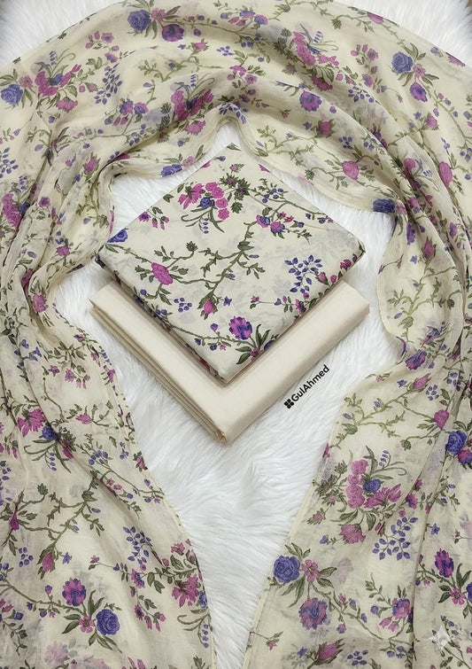 3 PC PRINTED LAWN SUIT MB 126