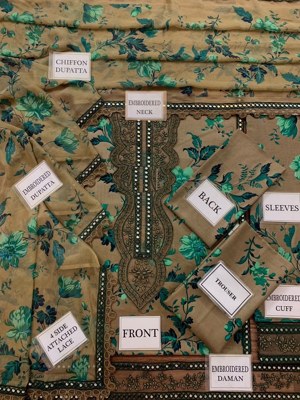 3PC EMBROIDERED SUIT - MB 175
