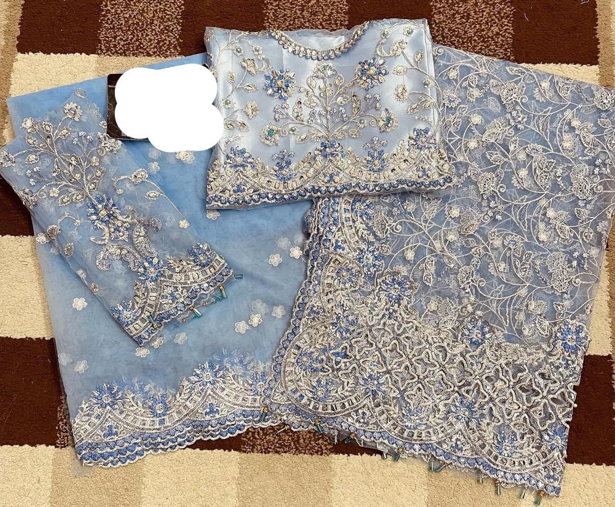 3PC EMBROIDERED SUIT - MB 204