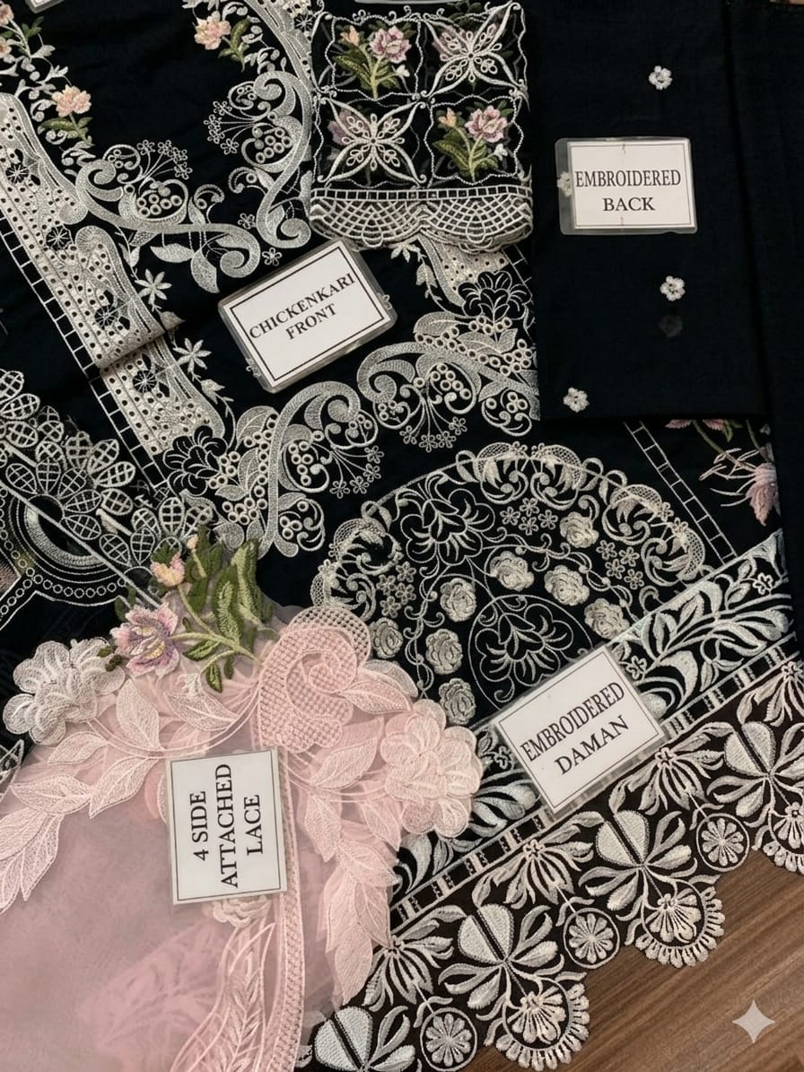 3PC EMBROIDERED SUIT - MB 179