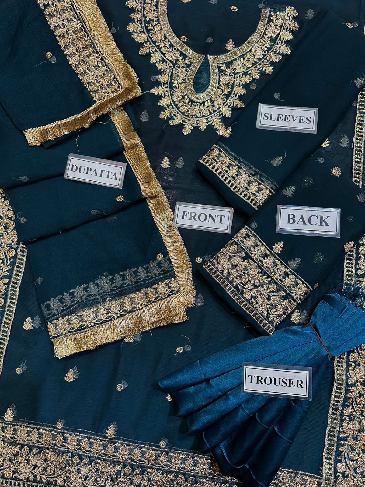 3PC EMBROIDERED SUIT - MB 198