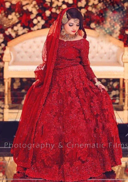 3D & Handwork NET Heavy Embroidered Maxi Dress Unstitched 3 Pec Suite (CHI-635)