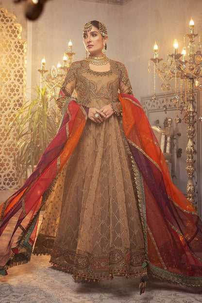 MARIA B - Unstitched MBROIDERED - Vintage gold chata patti (BD-2308)