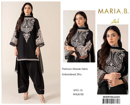 Maria B Embroidered Dhanak Suit 2PC