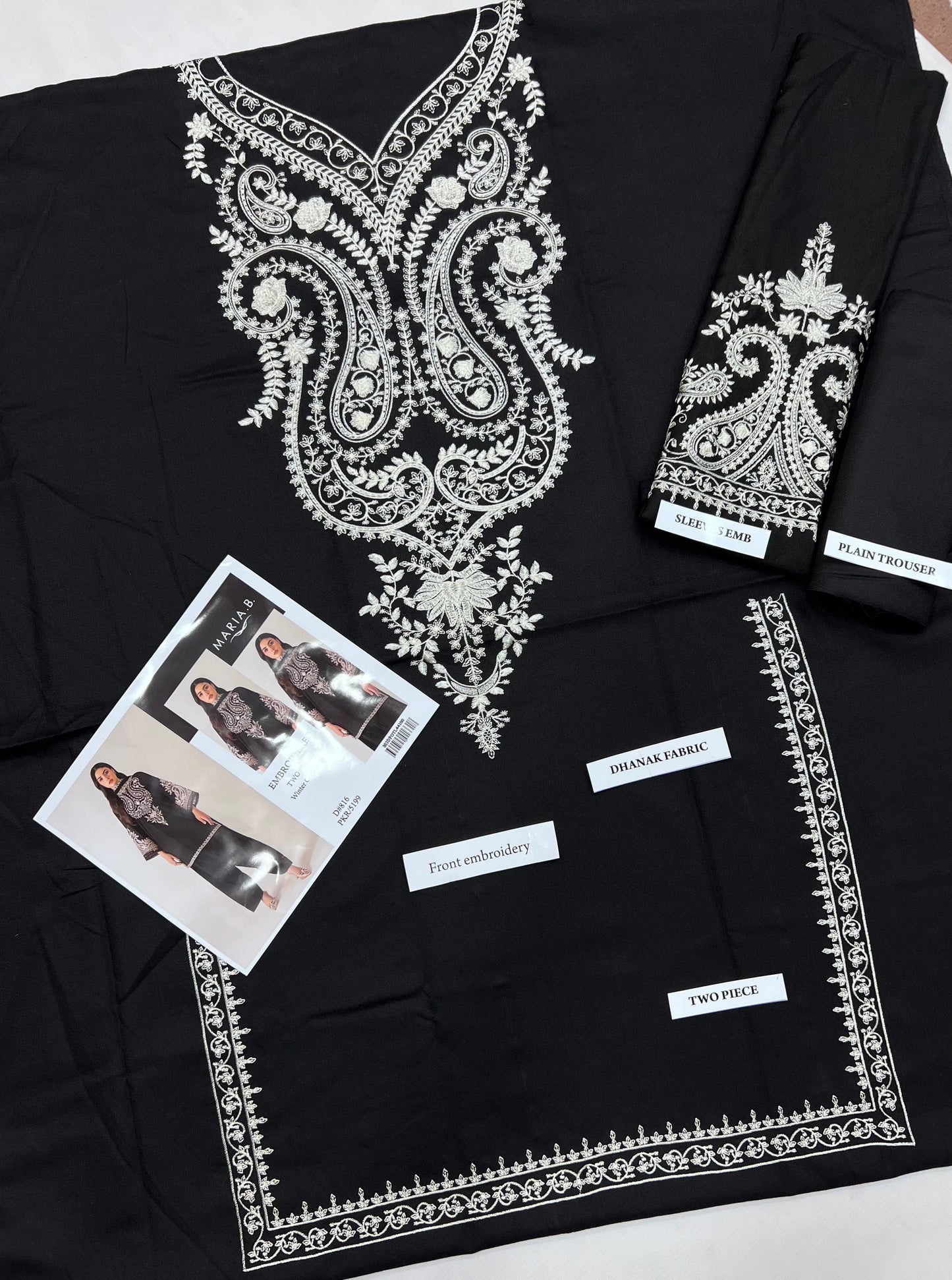 Maria B Embroidered Dhanak Suit 2PC