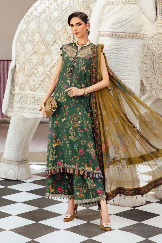 3 Piece Unstitched Embroidered Cambric Suit | MPT-2703-A