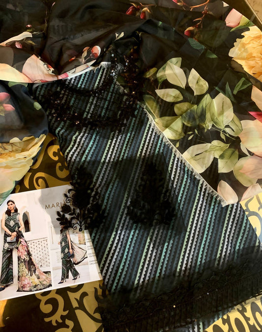 3 Piece Unstitched Embroidered Cambric Suit | MPT-2703-A