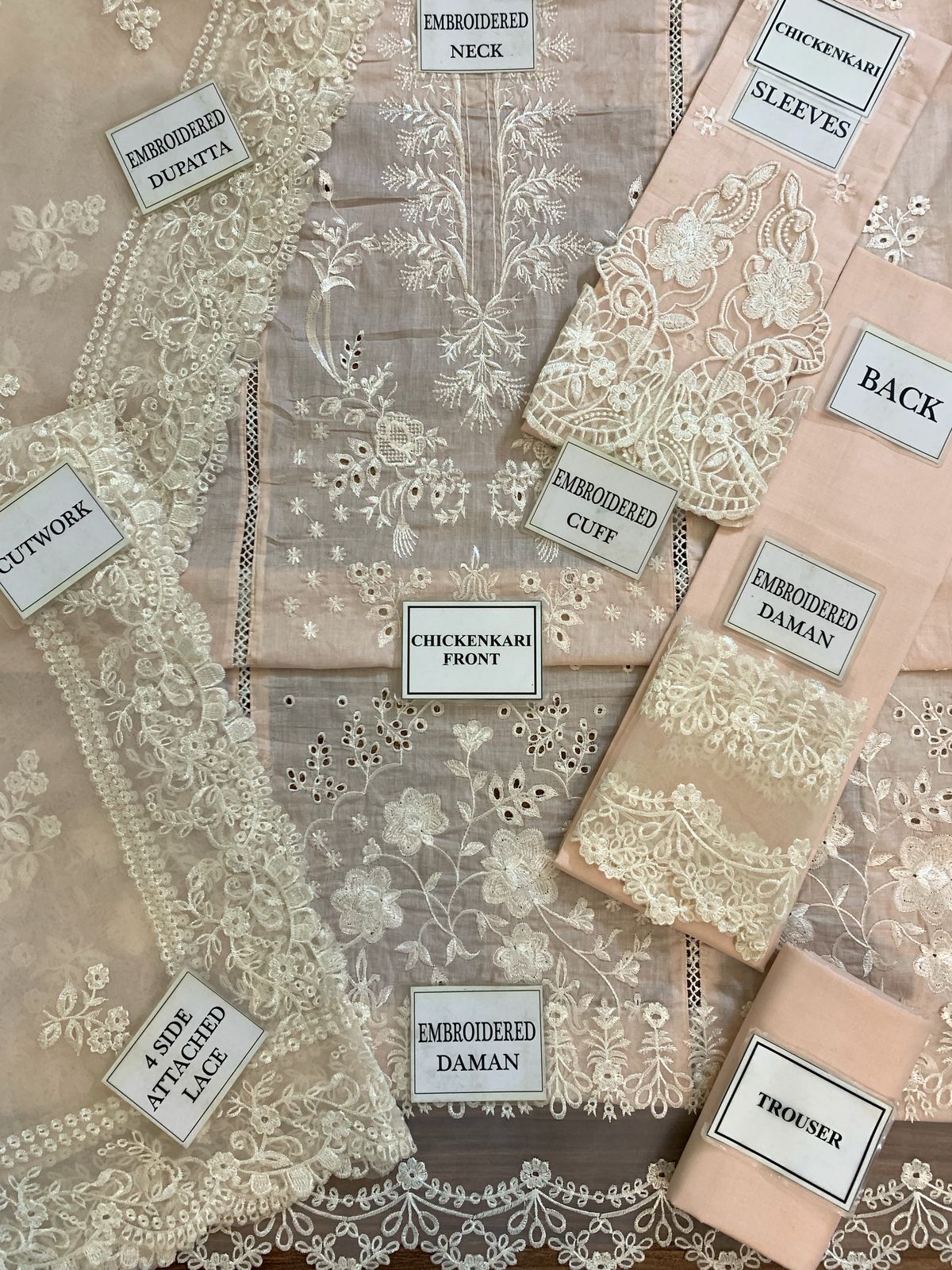 Chikenkari Qalamkar Embroidered 3 PC Lawn