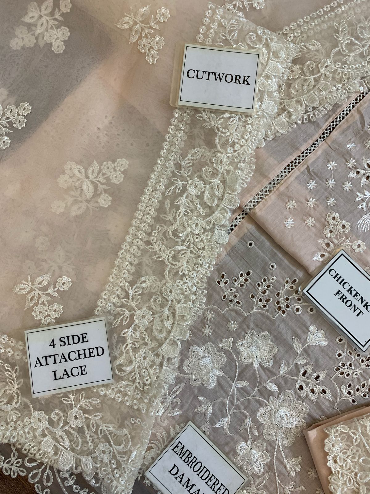 Chikenkari Qalamkar Embroidered 3 PC Lawn