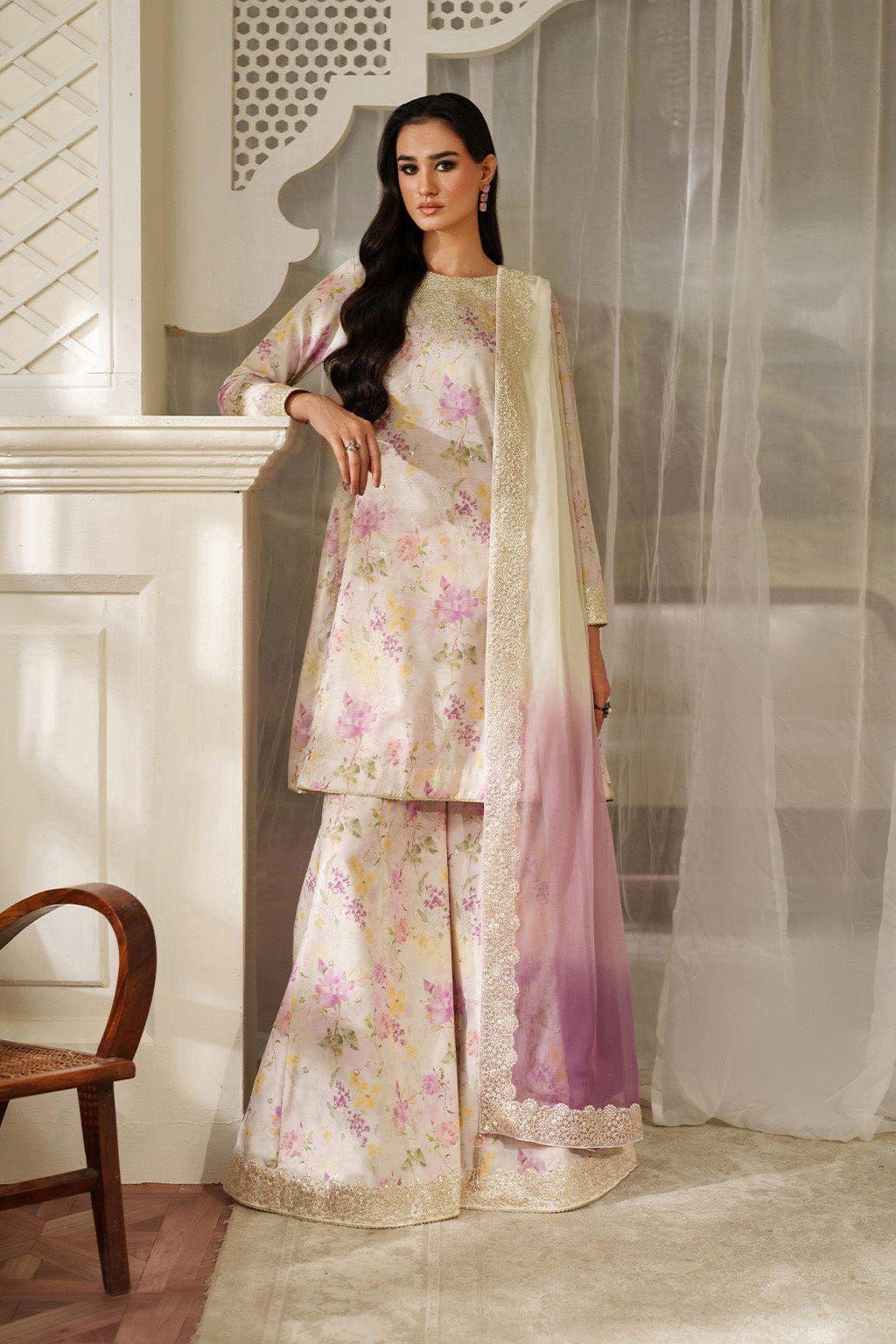 Iznik Lawn Embroidered & Printed 3 Piece Dress