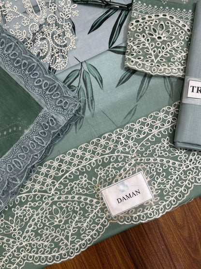 Nureh Lawn Embroidered & Printed 3 Piece Dress