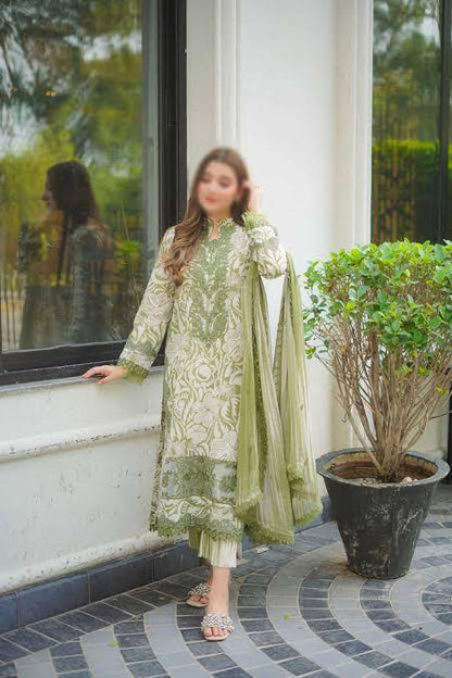 Aneela A-297 Premium Pure Lawn With Chiffon Emb Duppata 26