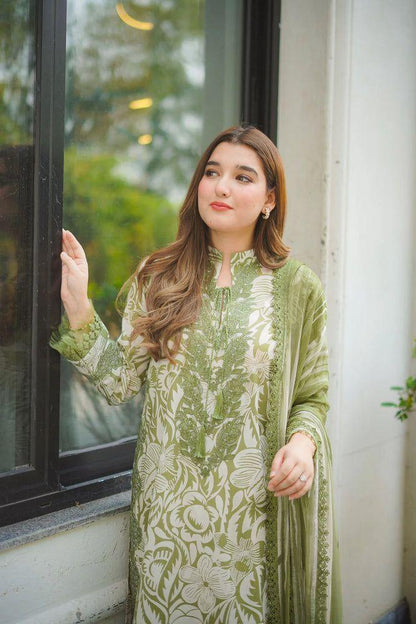 Aneela A-297 Premium Pure Lawn With Chiffon Emb Duppata 26