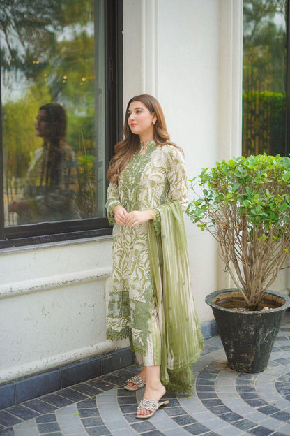 Aneela A-297 Premium Pure Lawn With Chiffon Emb Duppata 26