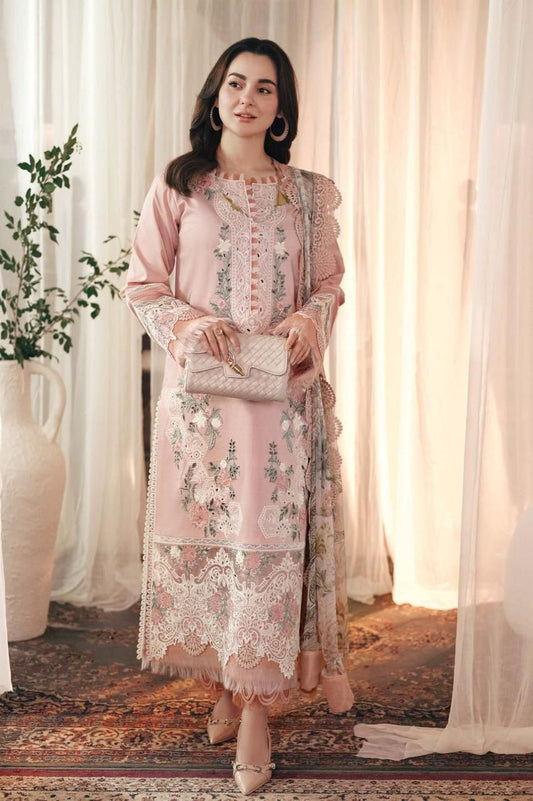 Grace S1268-Embroidered 3pc CHIKANKARI Lawn Dress With Printed Munar Dupatta.
