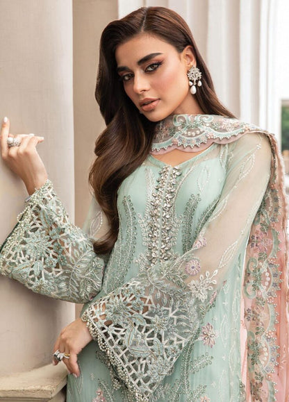 chiffon embroidered adda work hand embellished luxury unstitched 3PC