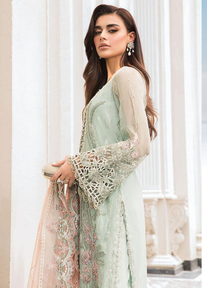 chiffon embroidered adda work hand embellished luxury unstitched 3PC