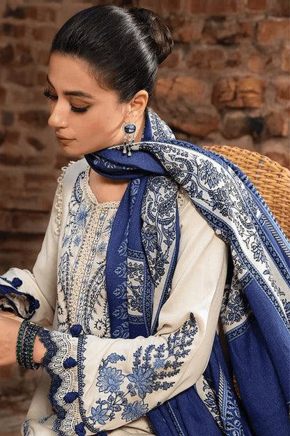 MARIA B - 3PC DHANAK EMBROIDERED SHIRT WITH PASHMINA DUPATTA AND TROUSER- Kpr 1330