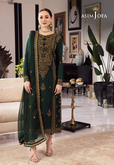 AJRN-18 EMBROIDERED LAWN SILK 3 PCS