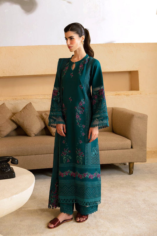 Azure Embroidered Suit Unstitched 3 Piece AZU24PC 62 Teal Treasure - Luxury Collection
