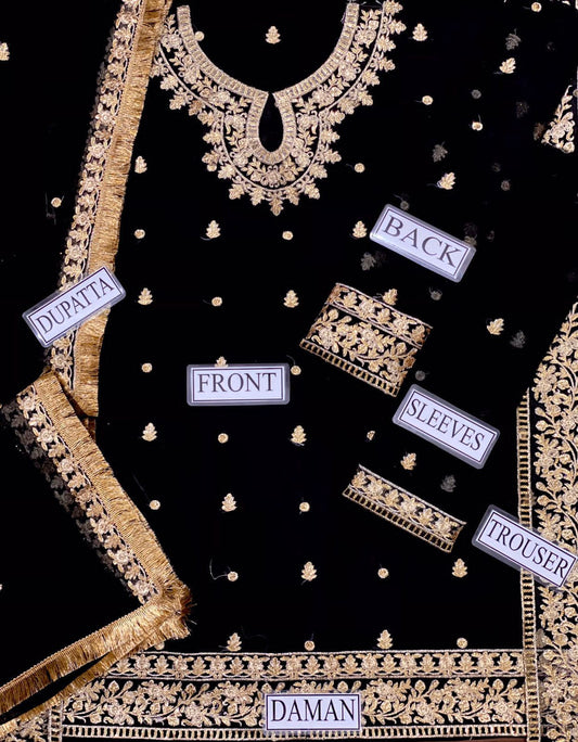3PC EMBROIDERED SUIT - MB 200
