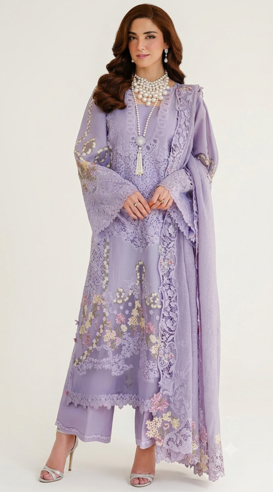 3PC EMBROIDERED SUIT - MB 184