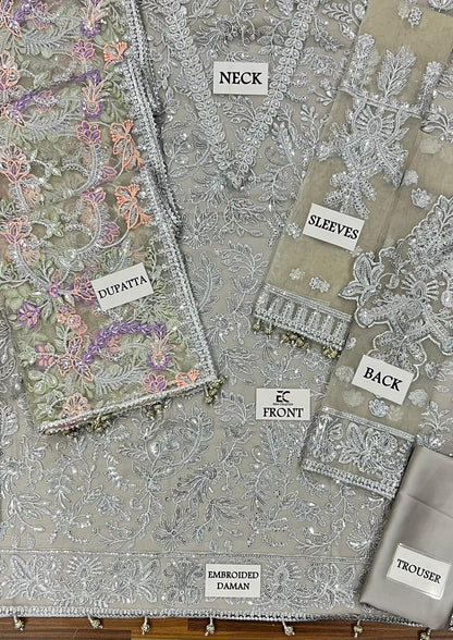 Luxury Embroidered NET Dress for Weddings & Formal Parties