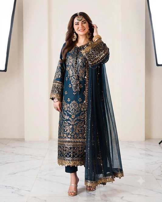 3PC EMBROIDERED SUIT - MB 197