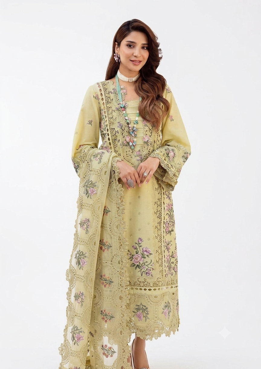 Elaf Luxury Lawn'25 ELM-3A BAHAAR
