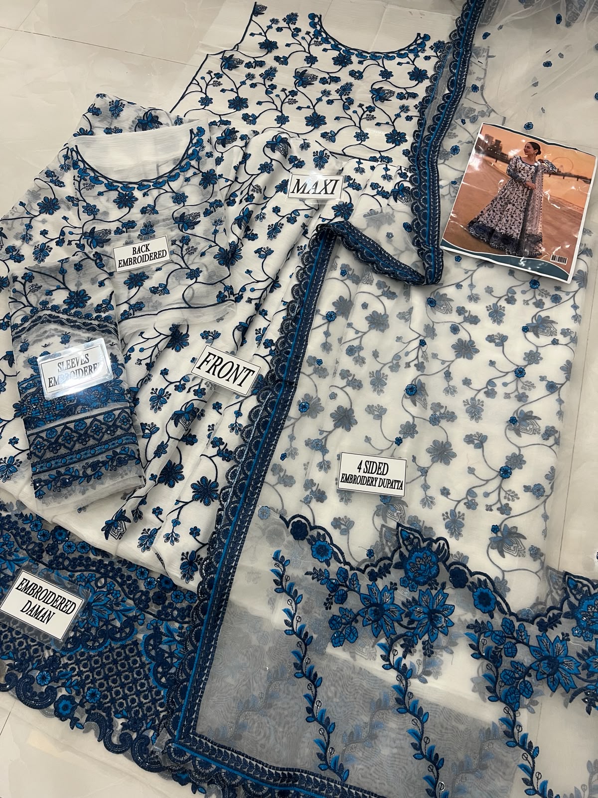 Faiza Saqlain 3 Pc Luxury Lawn Embroidered | Jehona