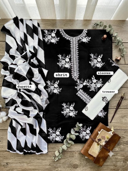3PC EMBROIDERED SUIT - MB 154
