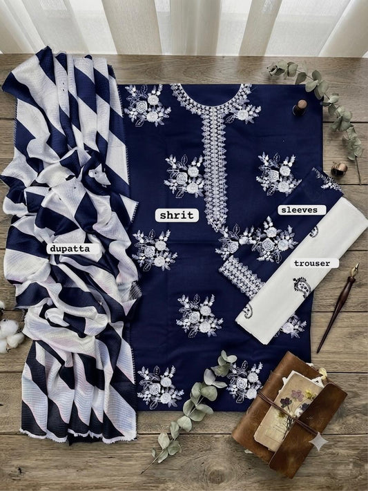 3PC EMBROIDERED SUIT - MB 153