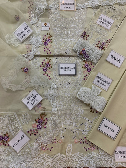 Lawn - Elaf Premium - Luxury Lawn 25 - ELM#1B - Sanaa