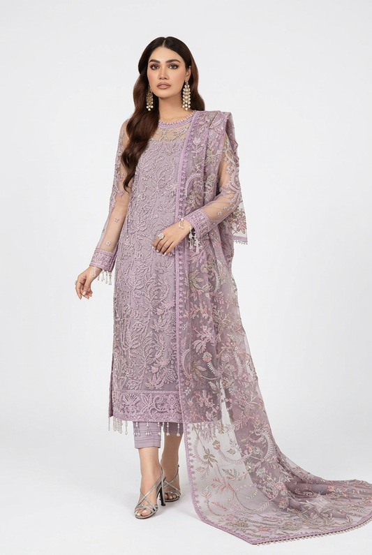 Luxury Embroidered NET Dress for Weddings & Formal Parties
