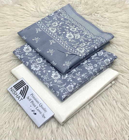 3 PC PRINTED LAWN SUIT MB 123