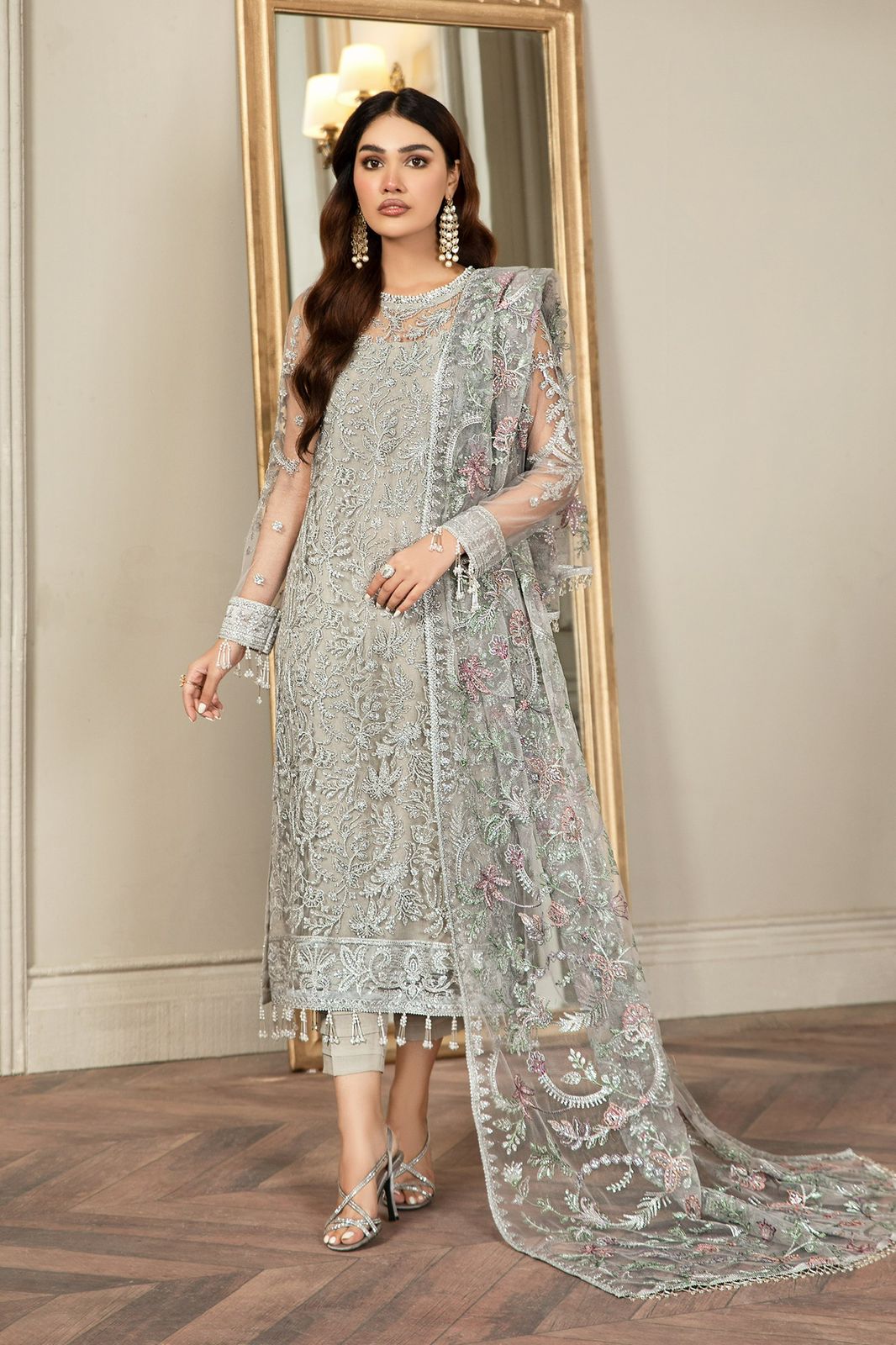 Luxury Embroidered NET Dress for Weddings & Formal Parties
