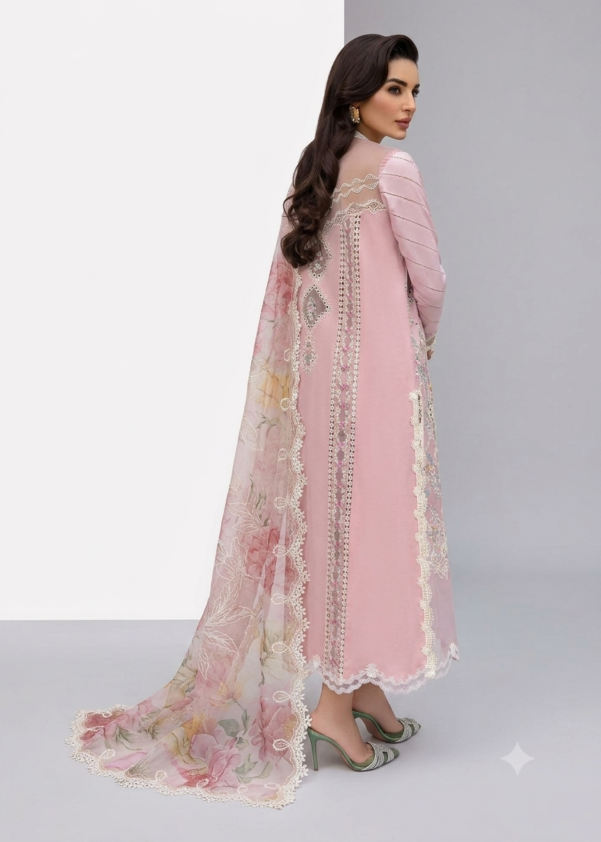 A Floral Mesh - Rose Pink