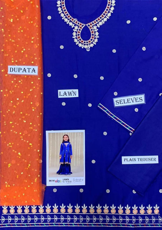 3PC EMBROIDERED SUIT - MB 194