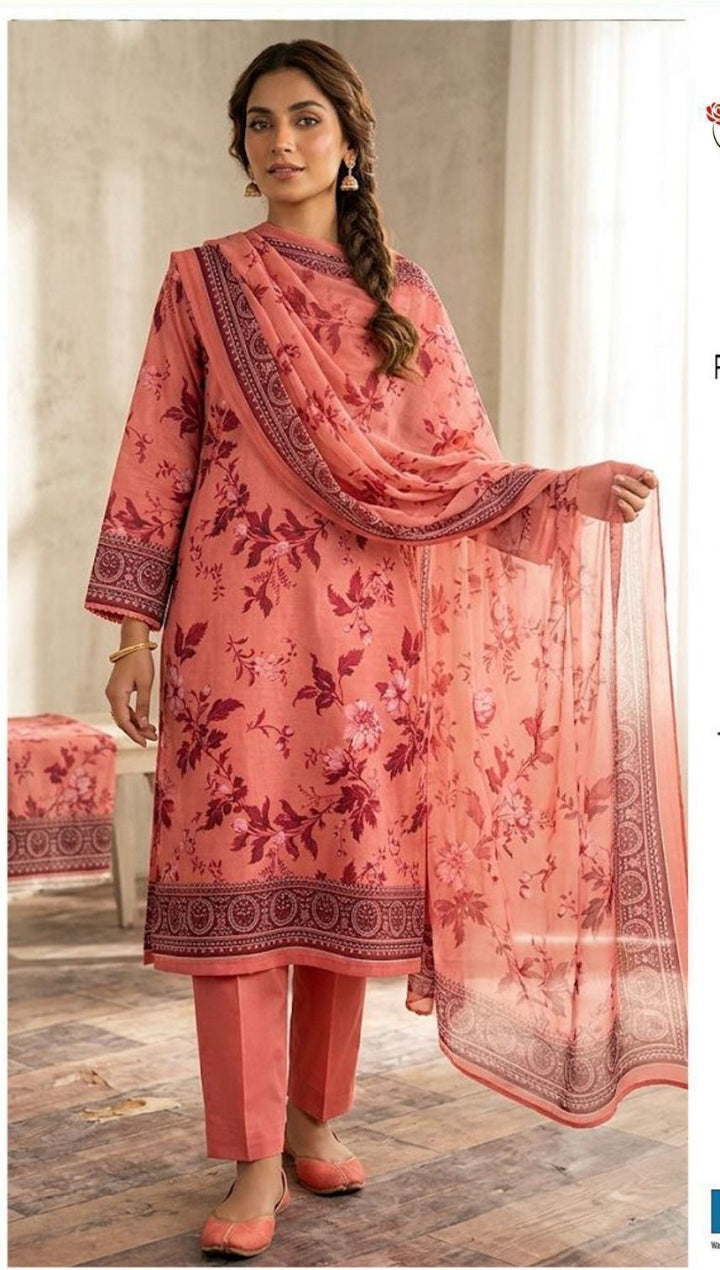 3 PC PRINTED LAWN SUIT MB 144