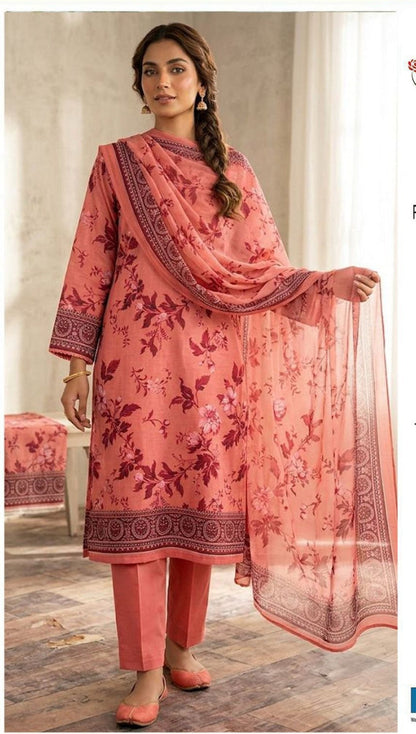 3 PC PRINTED LAWN SUIT MB 144
