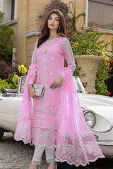 ZN107- WINTER AZURE -Embroidered 3pc organza dress with organza duppata